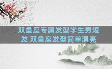 双鱼座专属发型学生男短发 双鱼座发型简单漂亮